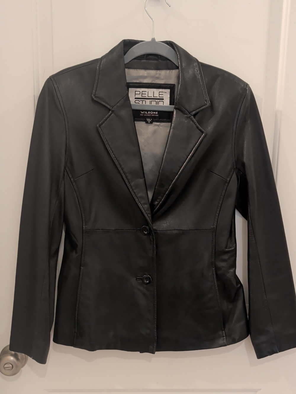 Pelle Studio Wilson Black Leather Women's Blazer Jacket Edgy Career Classic Chic